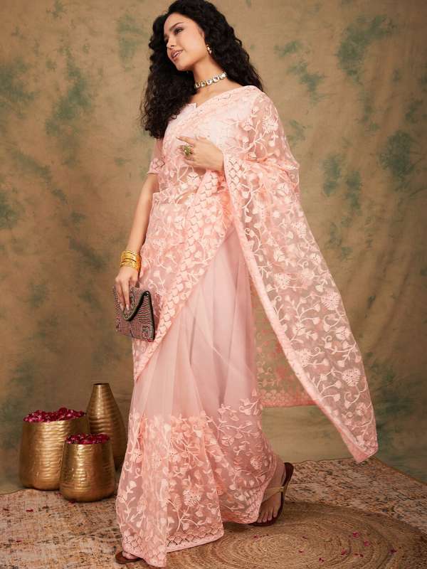 Party wear net clearance sarees online shopping