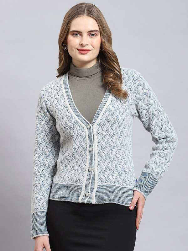 Monte Carlo Blue Self Design Cardigan Buy Monte Carlo Blue Self