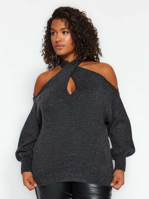 Open best sale shoulder sweatshirt