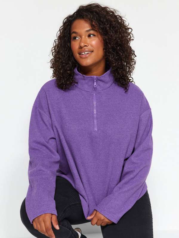 Purple Zipper Sweatshirt Buy Purple Zipper Sweatshirt online in India