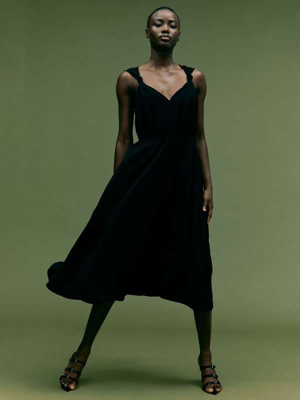 Black front knot dress on sale