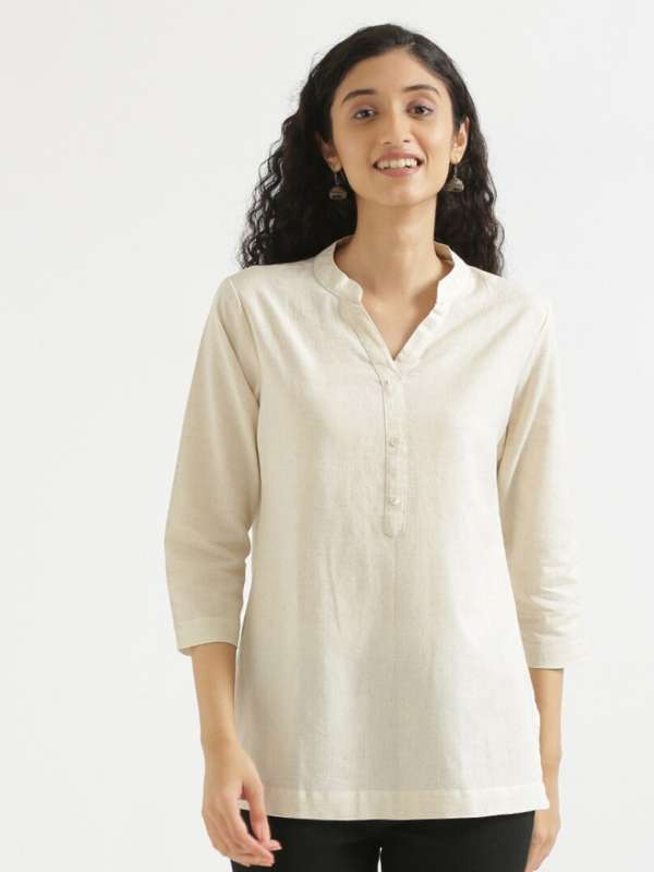 White kurtis outlet online myntra