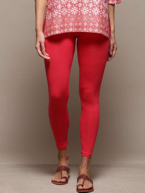 BIBA Cotton And Polyester Leggings M (Red) in Bangalore at best
