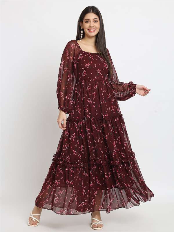 Chiffon Gowns Buy Chiffon Gown for Women Girl Online Myntra