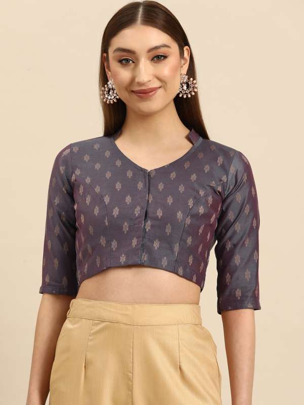 Collar saree on sale blouse designs