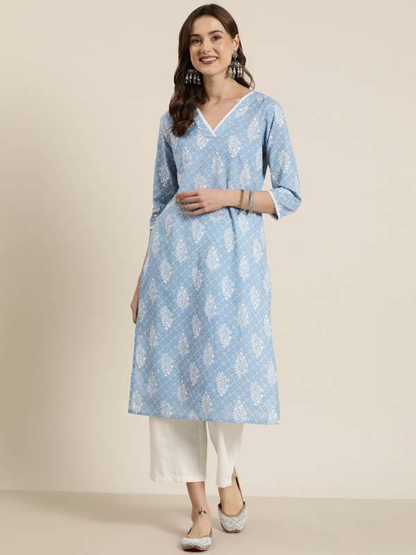 Here And Now Blue Kurtas Buy Here And Now Blue Kurtas online in India