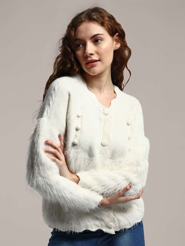 Womens fur outlet cardigan