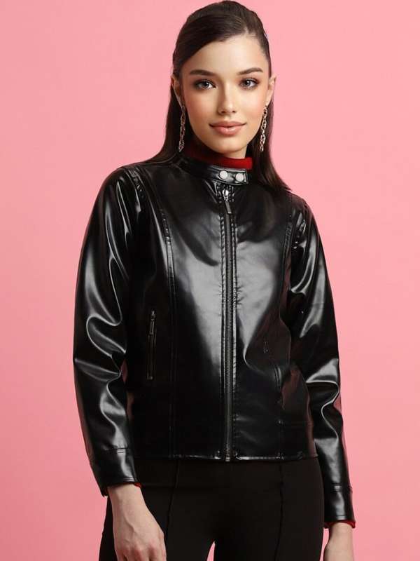 Forever 21 Black Solid Biker Jacket Buy Forever 21 Black Solid