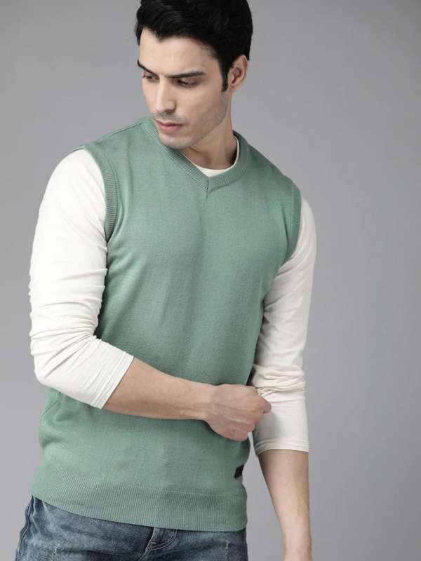Mens no sleeve sweater online