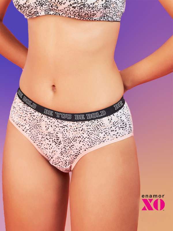 Enamor XO Mid-Rise Graphite Solid Bikini Panty - Millie