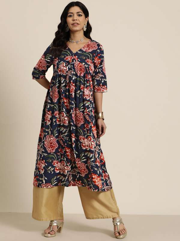 Here And Now Navy Blue Kurtas Buy Here And Now Navy Blue Kurtas