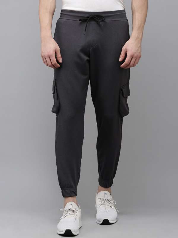 Grey Mid Rise Jogger Pants Online Shopping