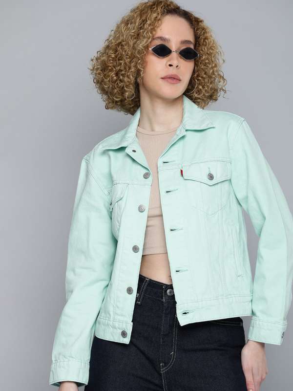Levis Green Solid Denim Jacket Buy Levis Green Solid Denim Jacket online in India