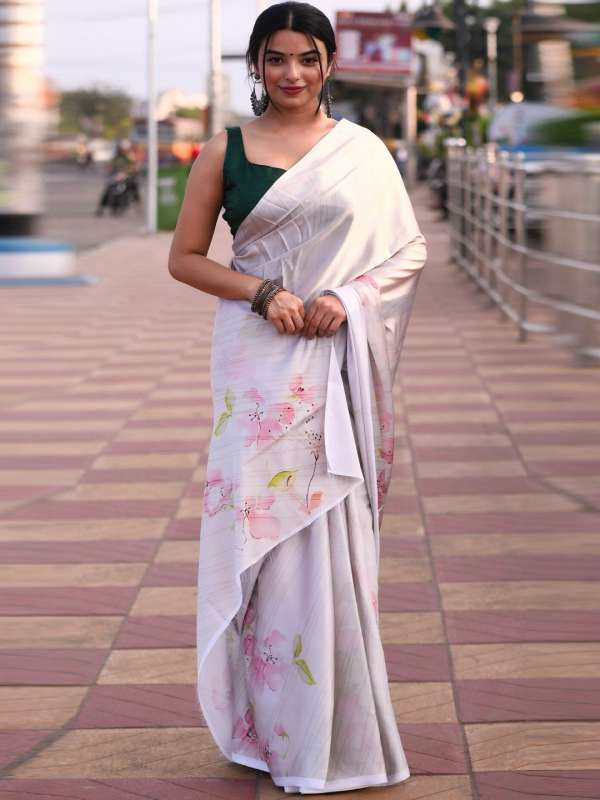 Satin saree sale online myntra