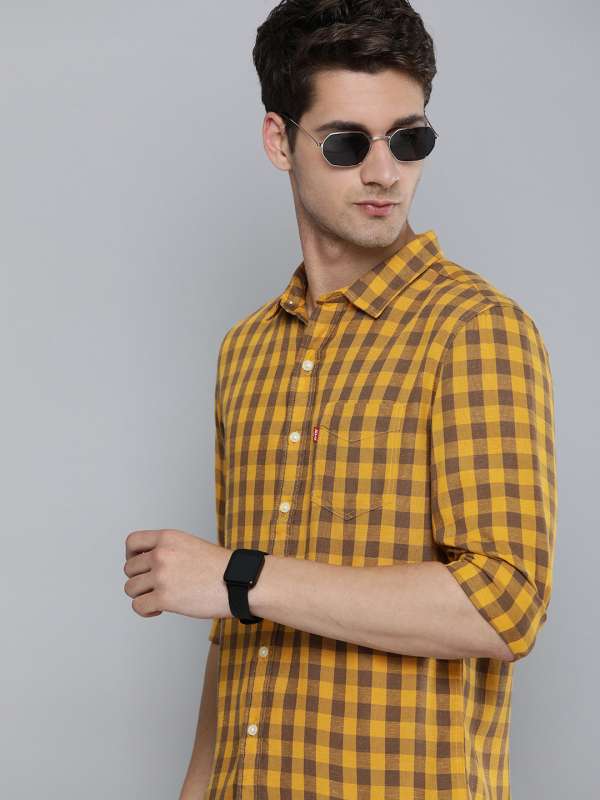 Levis yellow check shirt best sale