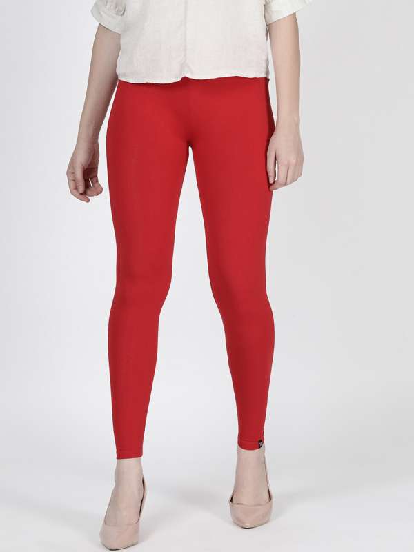 Buy Monati Women Red, Brown, Pink Solid Cotton Lycra Blend Pack Of 3 Ankle  Length Legging Online at Best Prices in India - JioMart.