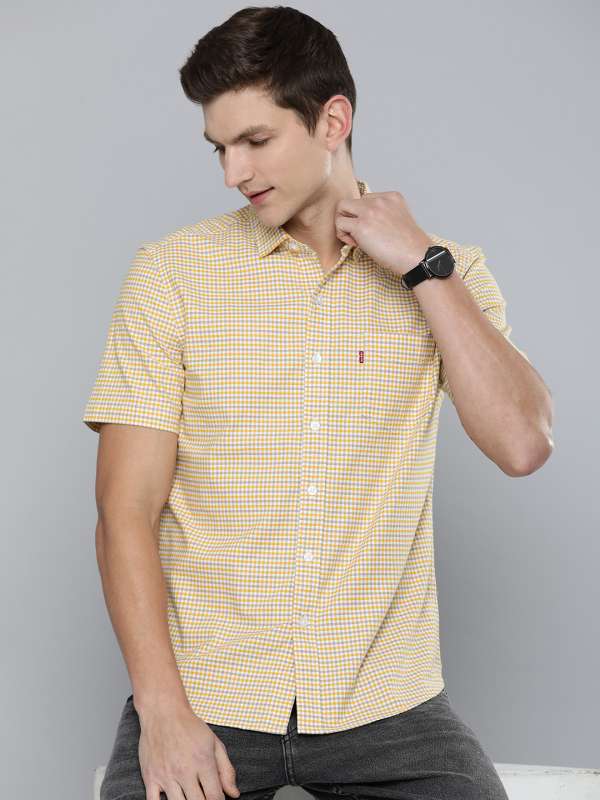 Levis yellow check shirt outlet
