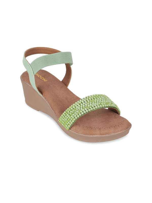 Mochi Green Sandals Heels - Buy Mochi Green Sandals Heels online in India