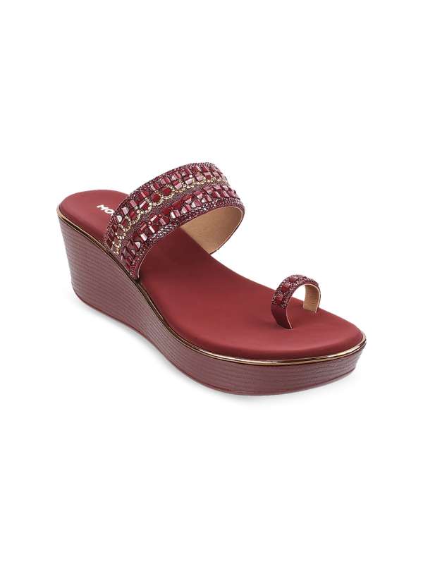 Maroon wedges heels 2025