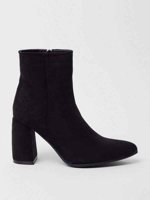 Buy DOROTHY PERKINS Women Mid Top Velvet Finish Block Heel Boots Boots for Women 26364636 Myntra