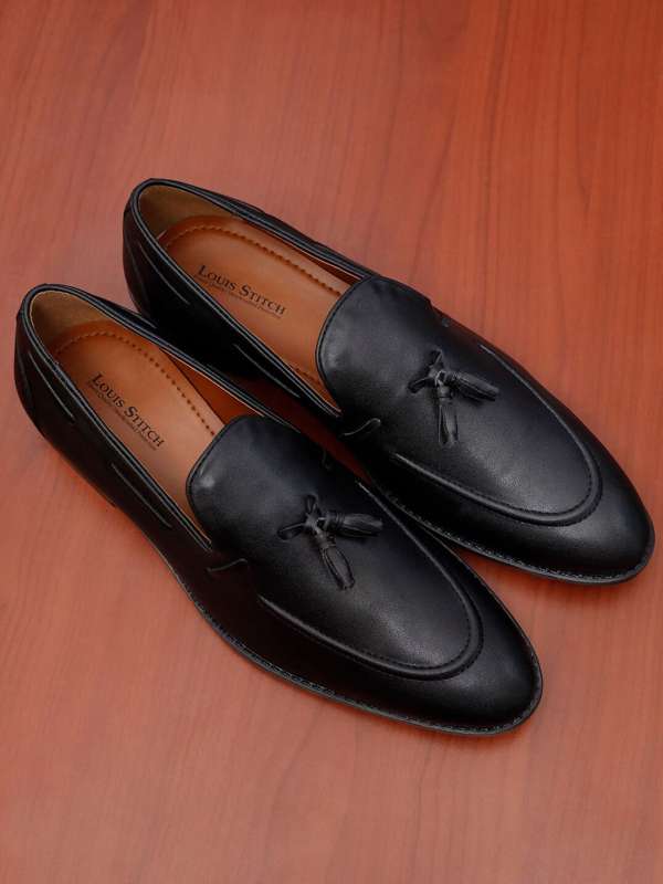 Black mens best sale moccasin slippers