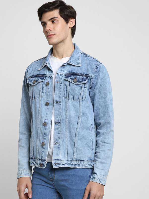 Mens denim jacket with cotton sleeves outlet