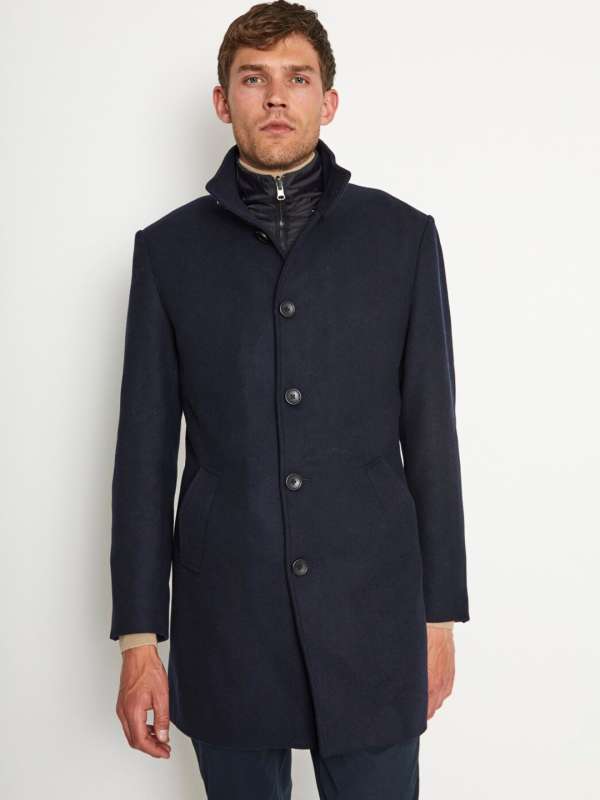 Men navy 2025 overcoat