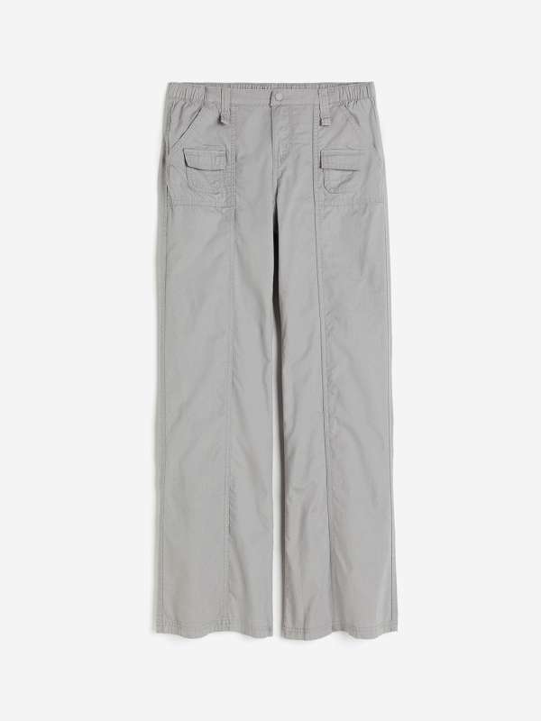 H&M Divided Women's Cargo Canvas Contrast Stitching Pants Black White Size  4
