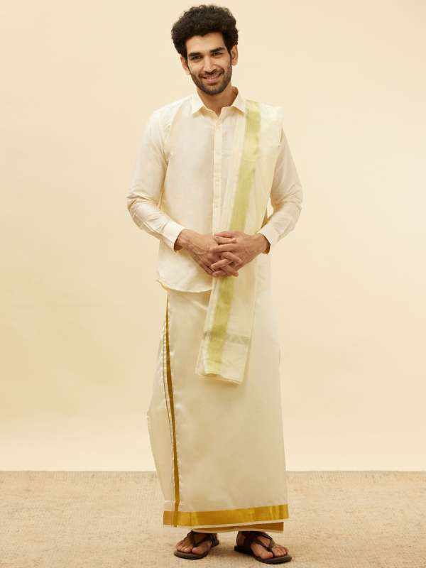 Manyavar Cream Clothing Set Buy Manyavar Cream Clothing Set
