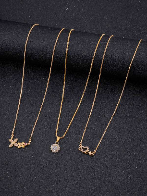 Gold chain with ring pendant store