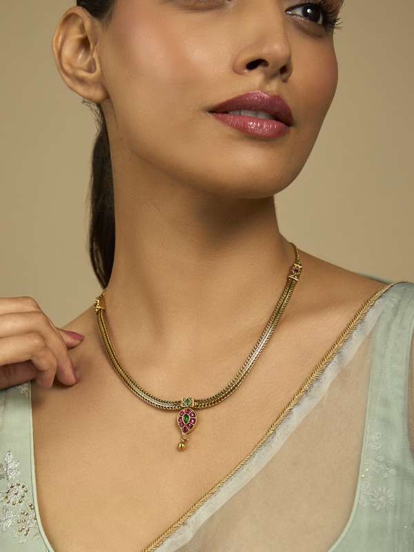 Gold Necklace Buy Gold Necklace Online in India Myntra