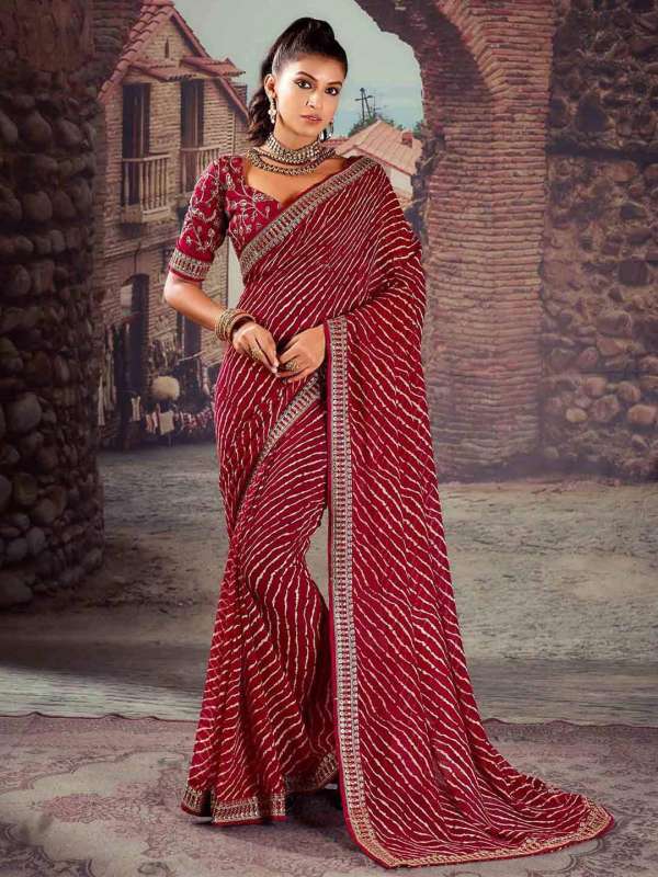 Bridal maroon deals saree