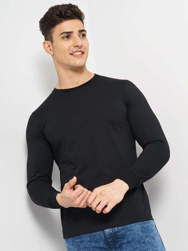 Full Sleeves Plain Black Tshirts - Buy Full Sleeves Plain Black
