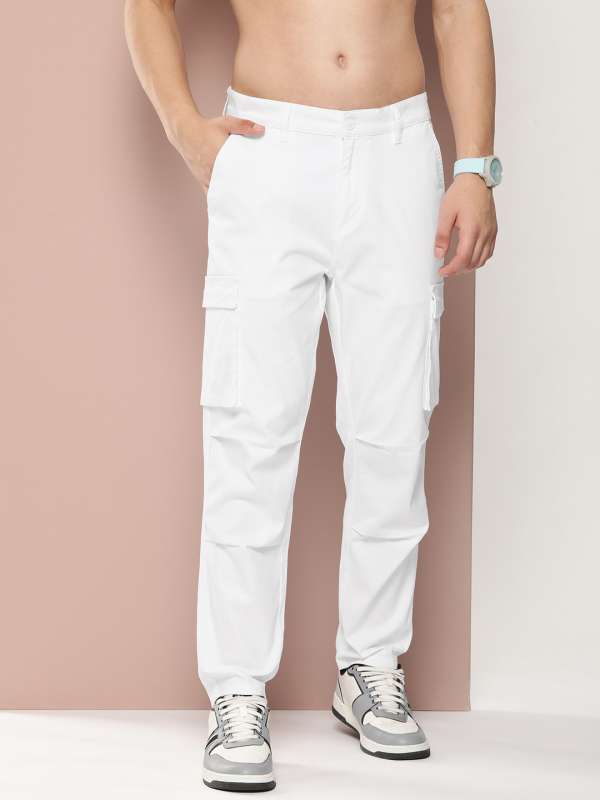 Mens white cargo trousers top