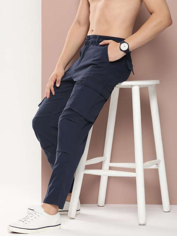 Mens navy blue cargo pants store