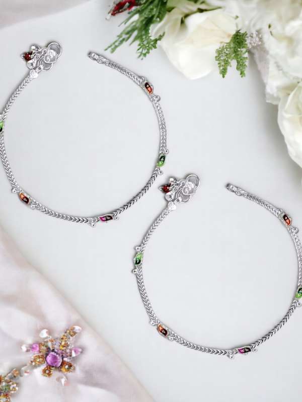 Taraash cheap silver anklets