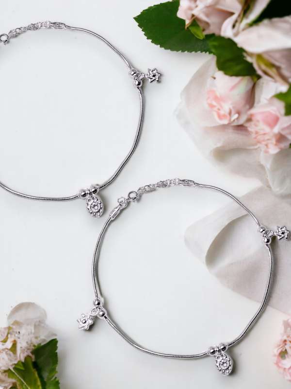 Taraash silver anklets shop
