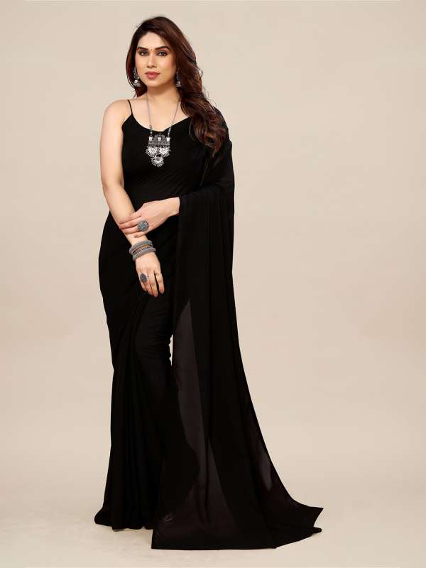 Black Georgette Saree Buy Black Georgette Saree online in India