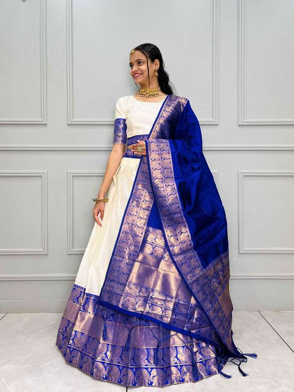 White and gold lehenga online cheap