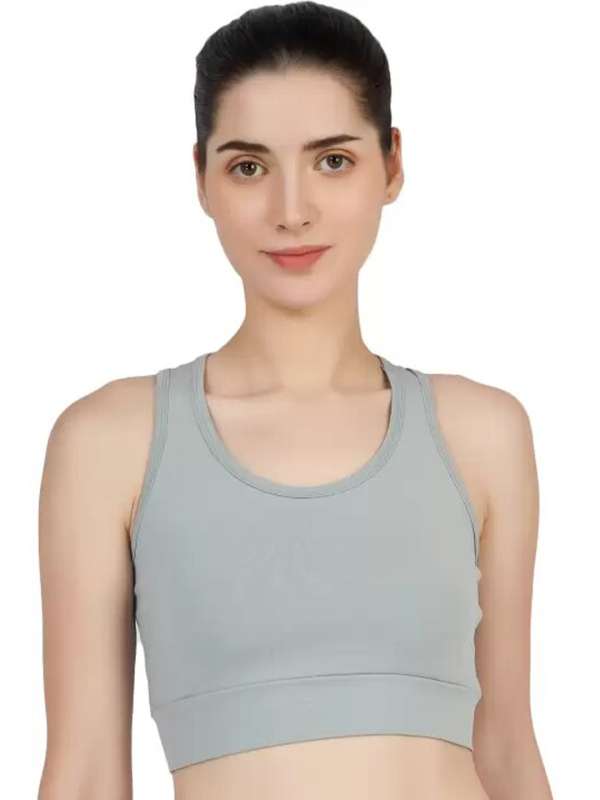 Buy Laasa Seamless Cotton Sports Bra - Dark Grey at Rs.999 online