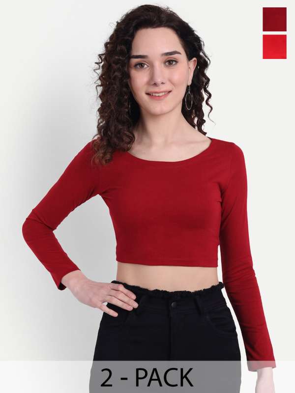 Fitted crop top shirt top
