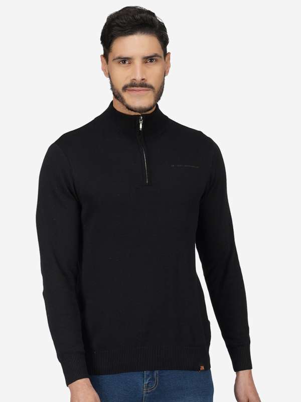 Mens black half zip online jumper