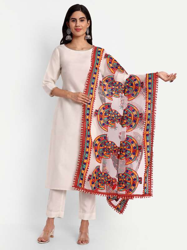 White phulkari deals suit