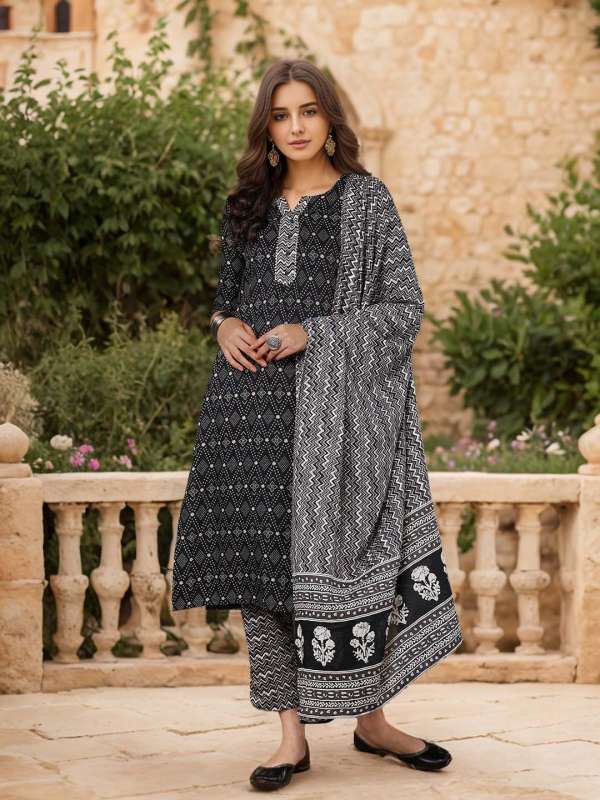 Ladies black kurta cheap pajama