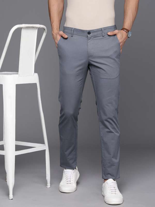 Mens grey 2025 casual trousers