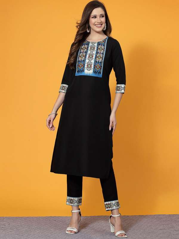 Boat neck outlet plain kurti
