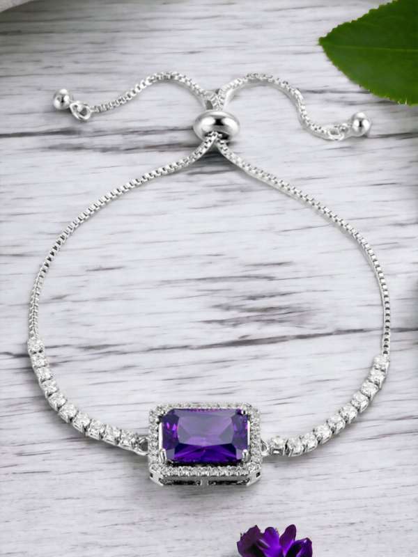 Purple and silver outlet bracelet