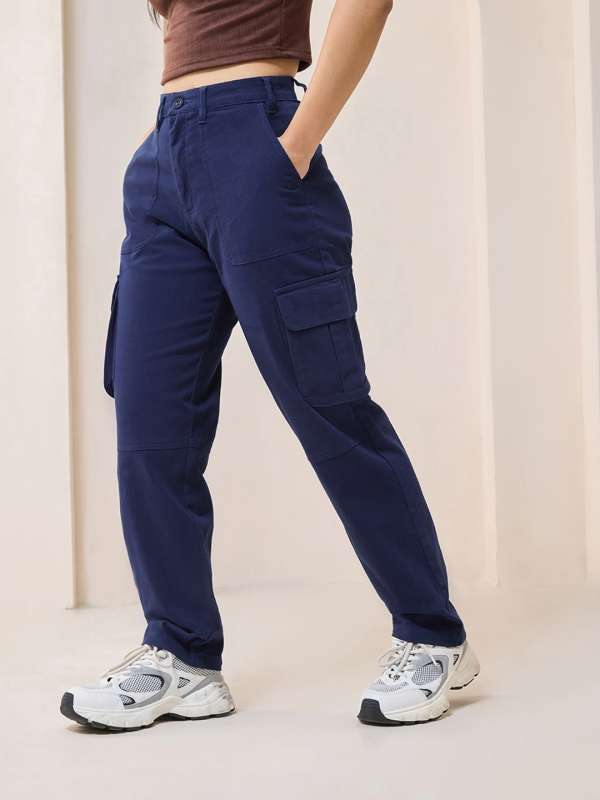 Blue Cargo Trousers for Women