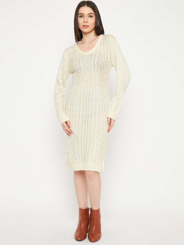 White Knit Sweater Dresses Buy White Knit Sweater Dresses online