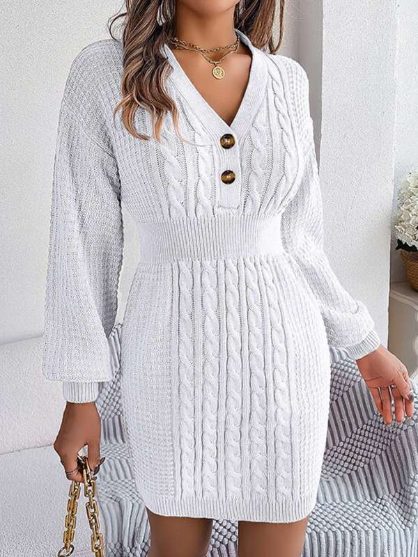 White knit sweater dress on sale